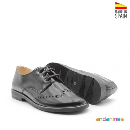 Blucher de piel negra