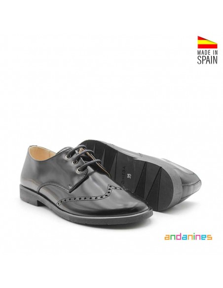Blucher de piel negra