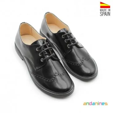 Blucher negro clásico para niños