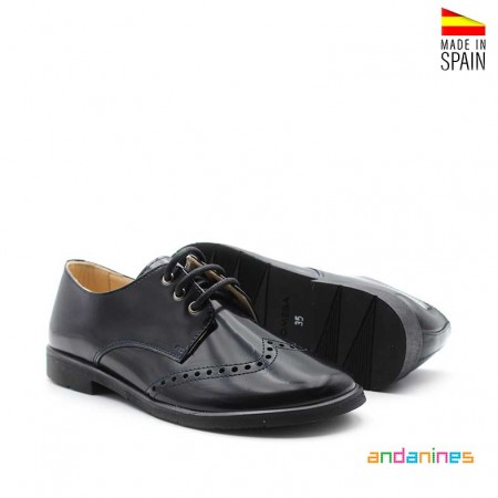 Blucher unisex azul marino Andanines en piel florentic