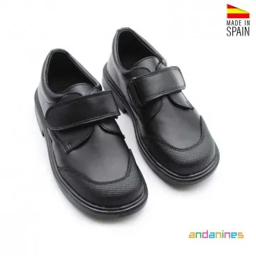 Zapatos niño piel negro colegio