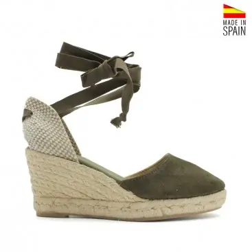Alpargatas Cuña VERDE MILITAR