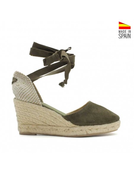 Alpargatas Cuña VERDE MILITAR