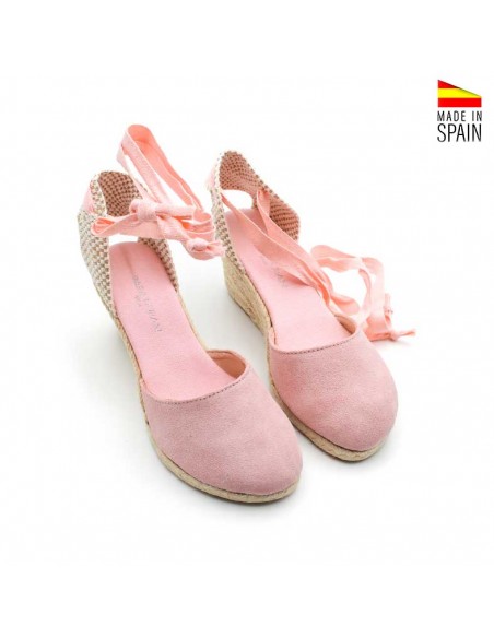 Alpargatas con cuña y cintas