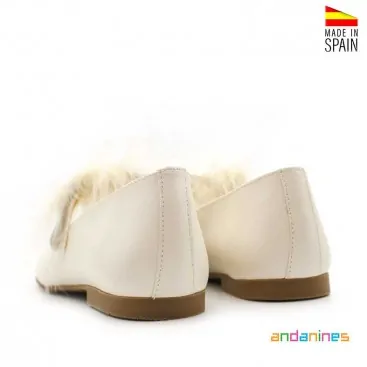 Zapatos merceditas ceremonia niña Andanines vista trasera suela goma