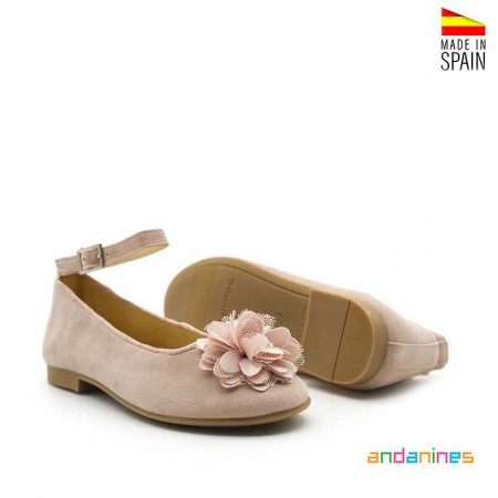 zapatos comunión niña rosa empolvado