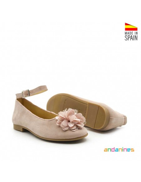 zapatos comunión niña rosa empolvado