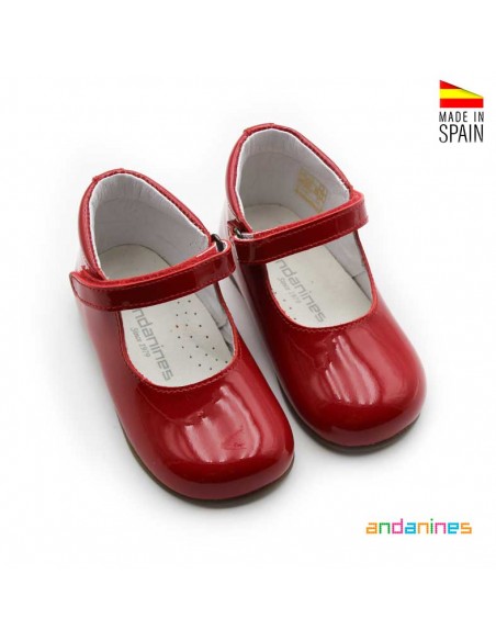 zapato rojo niña charol