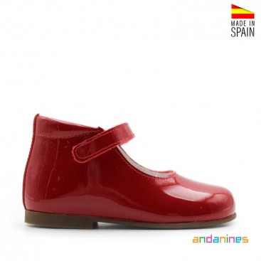 zapato charol rojo niña