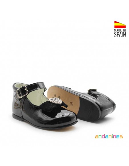zapato charol niña con lazo