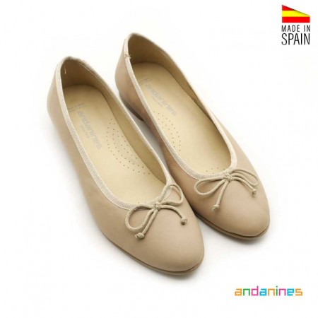 Zapato niña piel beige