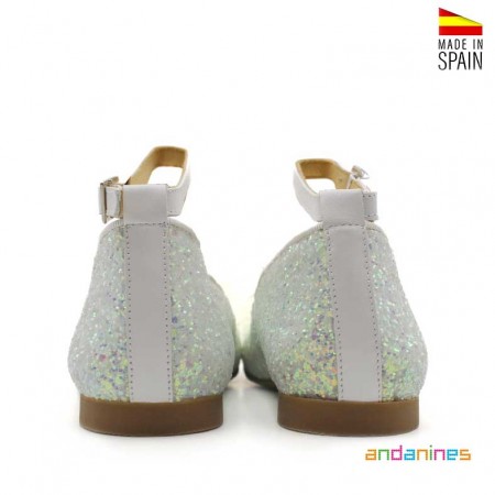 Parte trasera de zapatos princesa niña Andanines hechos en España