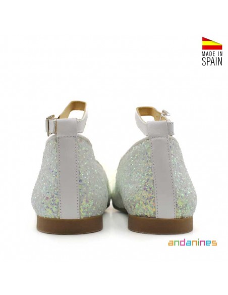 Parte trasera de zapatos princesa niña Andanines hechos en España