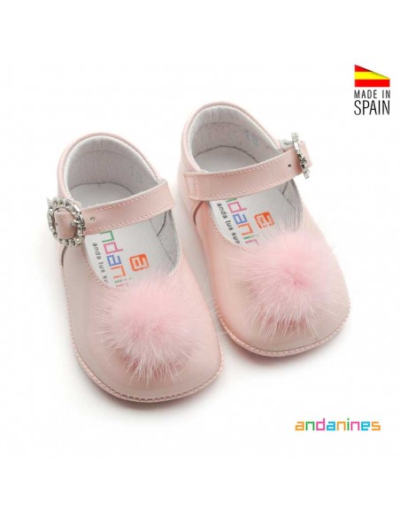 Zapatos charol rosa bebé