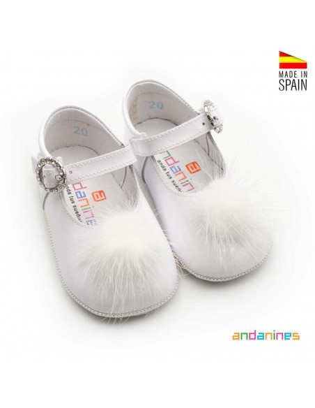 Zapatos bebé charol blanco