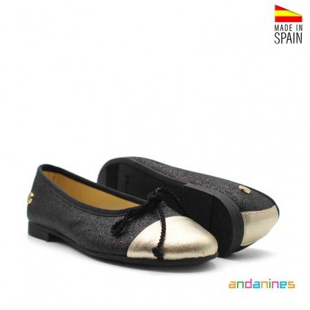 Bailarinas Negras Niña glitter