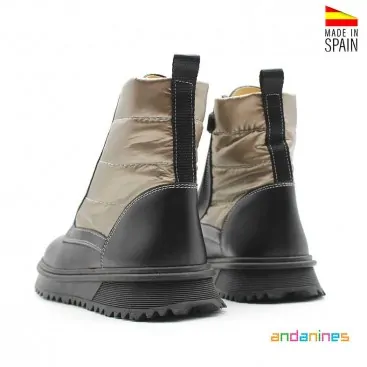 botines negros piel niña