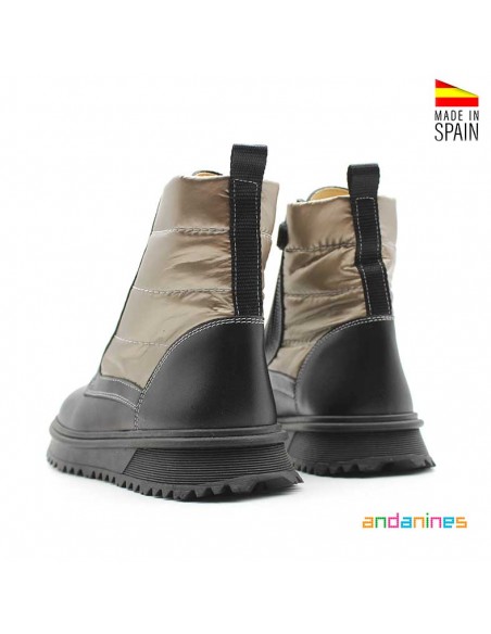 botines negros piel niña