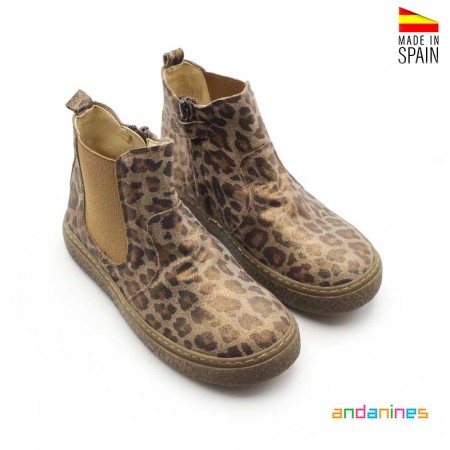 Botines Leopardo Serraje Niña