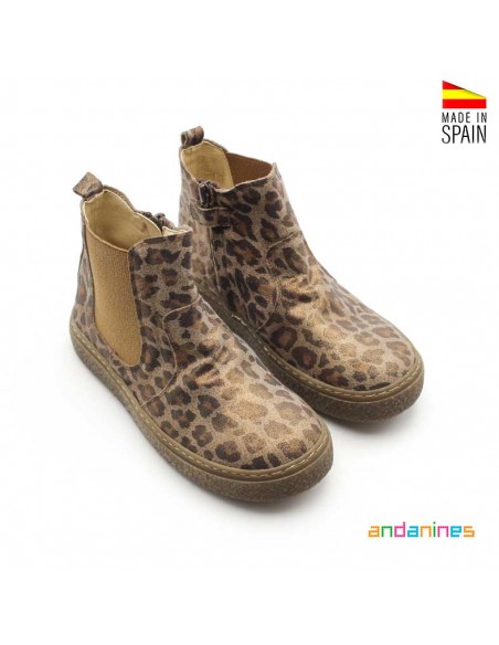 Botines Leopardo Serraje Niña