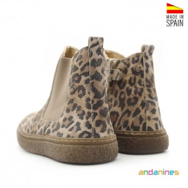 Botines Serraje leopardo Niña