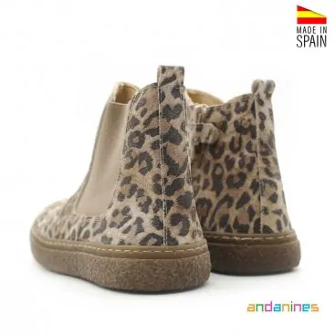 Botines Serraje leopardo Niña