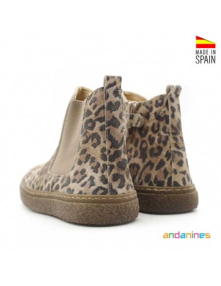 Botines Serraje leopardo Niña