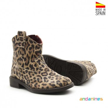 Botas Niña Piel Leopardo