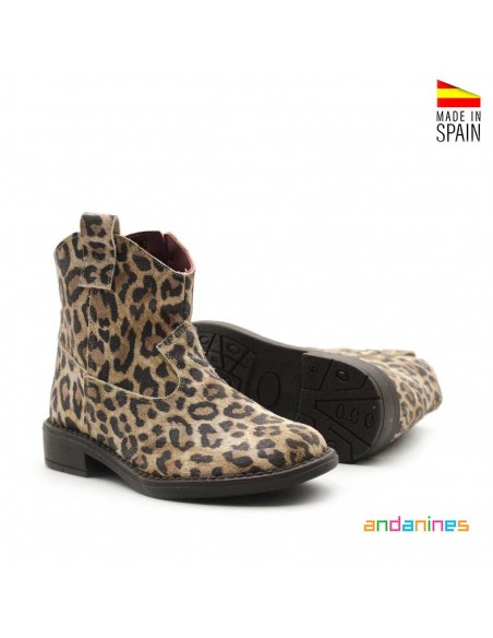 Botas Niña Piel Leopardo