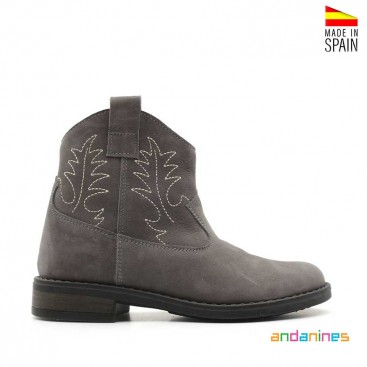 Botas Grises Piel Niña
