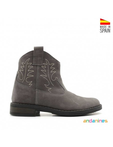 Botas Grises Piel Niña