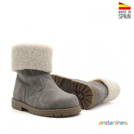 Botas niña borreguito gris