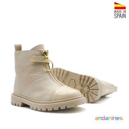 Botines Beige Piel