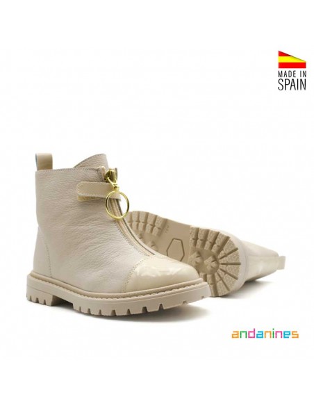 Botines Beige Piel
