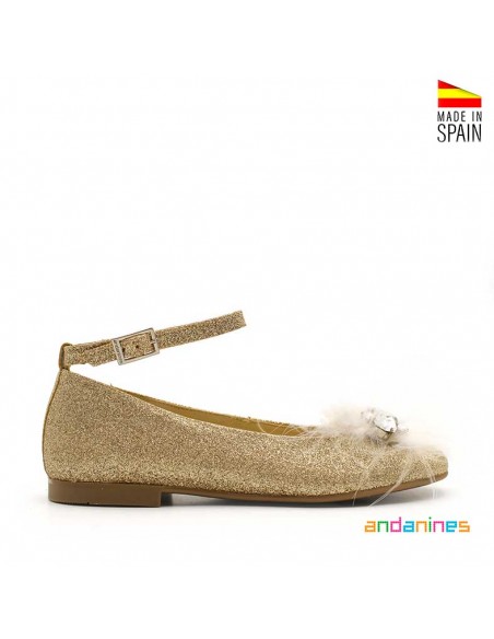 Zapatos dorados niña
