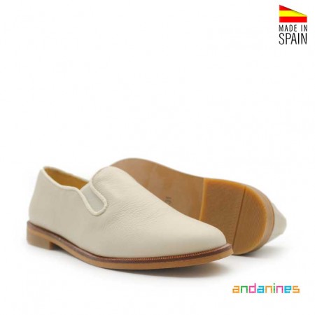 Mocasines beige piel