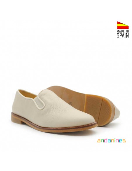 Mocasines beige piel
