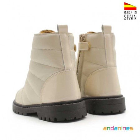 Botines Piel Niña Beige