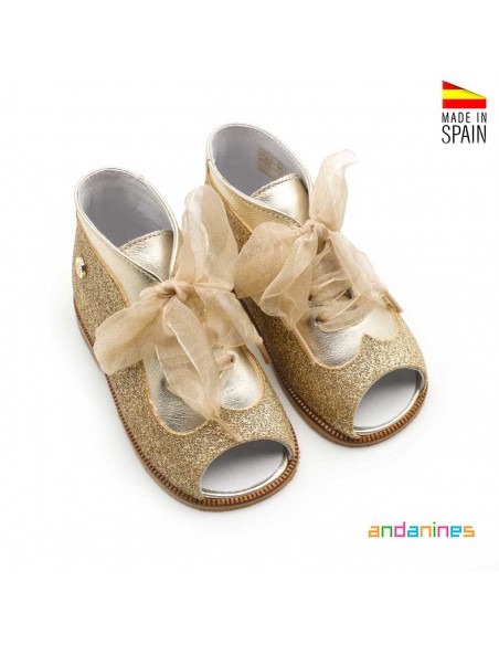 Sandalia ceremonia dorada