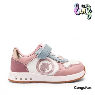 Zapatillas niña rosa con luces