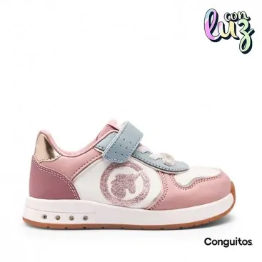 Zapatillas niña rosa con luces