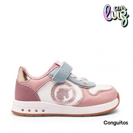 Zapatillas niña rosa con luces