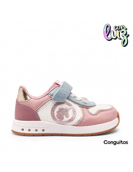 Zapatillas niña rosa con luces