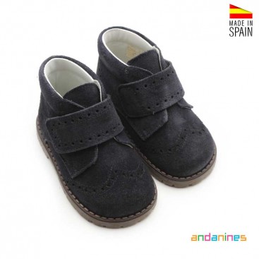 Botines serraje azul marino