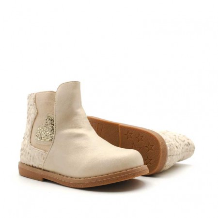 botin niña dorado​