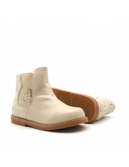 botin niña dorado​