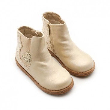 botin chelsea niña dorado