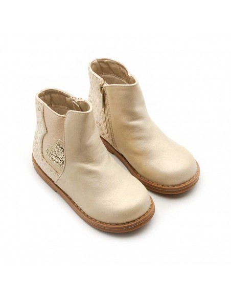 botin chelsea niña dorado