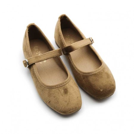 zapato hebilla terciopelo niña