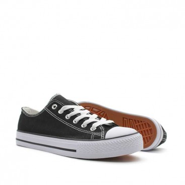 Zapatilla negra de lona mujer y hombre
